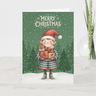 Prettig kerstfeest Elf Feestdagen Kaart