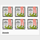 Prettig kerstfeest Elf Legs  Vierkante Sticker (Vel)