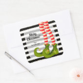 Prettig kerstfeest Elf Legs  Vierkante Sticker (Envelop)