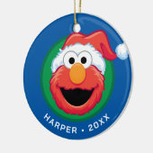 Prettig kerstfeest Elmo Keramisch Ornament (Links)