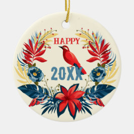 Prettig kerstfeest en een gelukkig nieuwjaar! 2025 keramisch ornament