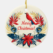 Prettig kerstfeest en een gelukkig nieuwjaar! 2025 keramisch ornament (Achterkant)