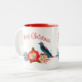 Prettig kerstfeest en een gelukkig nieuwjaar! 2025 tweekleurige koffiemok (Voorkant links)