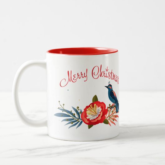 Prettig kerstfeest en een gelukkig nieuwjaar! 2025 tweekleurige koffiemok (Links)