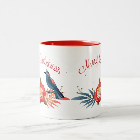 Prettig kerstfeest en een gelukkig nieuwjaar! 2025 tweekleurige koffiemok (Center)