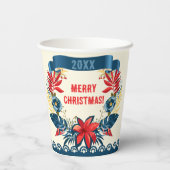 Prettig kerstfeest en een gelukkig nieuwjaar! 20XX Papieren Bekers (Achterkant)