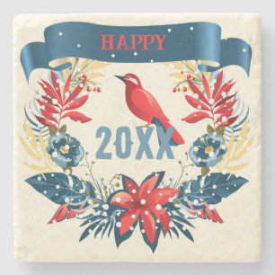 Prettig kerstfeest en een gelukkig nieuwjaar! 20XX Stenen Onderzetter