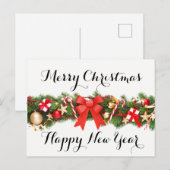 Prettig kerstfeest en een gelukkig nieuwjaar ansic feestdagenkaart (Voorkant / Achterkant)