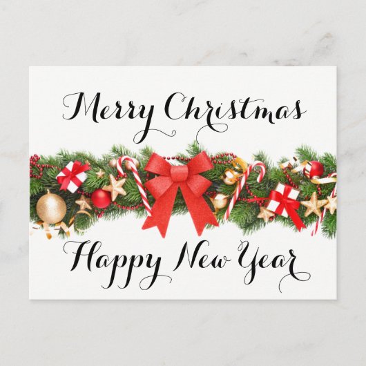 Prettig kerstfeest en een gelukkig nieuwjaar ansic feestdagenkaart (Voorkant)