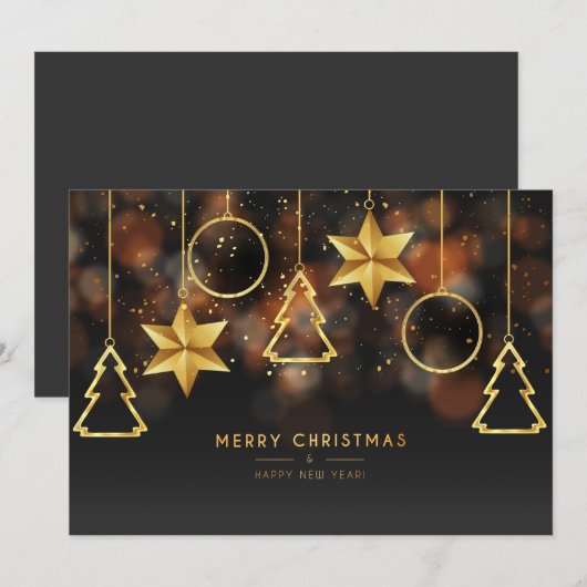 Prettig kerstfeest en een gelukkig nieuwjaar feestdagenkaart (Voorkant / Achterkant)