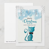 Prettig kerstfeest en een gelukkig nieuwjaar Kat Feestdagenkaart (Voorkant / Achterkant)