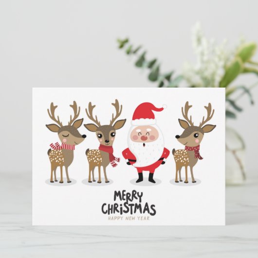 Prettig kerstfeest en een gelukkig nieuwjaar Kerst Feestdagenkaart (Staand voorkant)