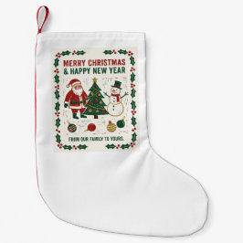 Prettig kerstfeest en een gelukkig nieuwjaar kleine kerstsok