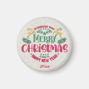 Prettig kerstfeest en een gelukkig nieuwjaar magneet