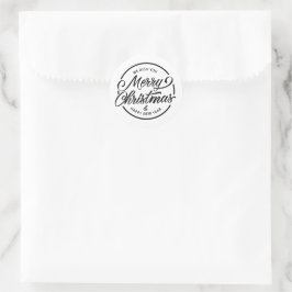 Prettig Kerstfeest en een Gelukkig Nieuwjaar Ronde Sticker