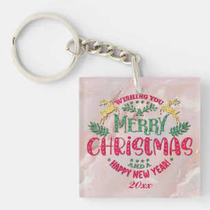 Prettig kerstfeest en een gelukkig nieuwjaar sleutelhanger