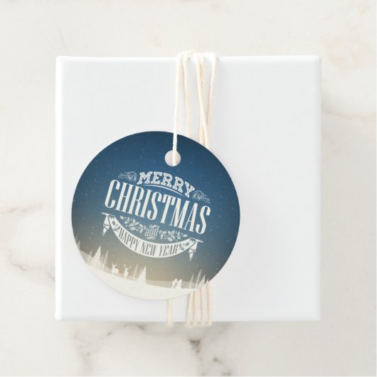 Prettig kerstfeest en een gelukkig nieuwjaar Sneeu Bedankjes Labels (In situ)