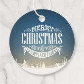 Prettig kerstfeest en een gelukkig nieuwjaar Sneeu Bedankjes Labels (Voorkant)