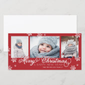 Prettig kerstfeest en een gelukkig nieuwjaar Sneeu Feestdagenkaart (Voorkant / Achterkant)