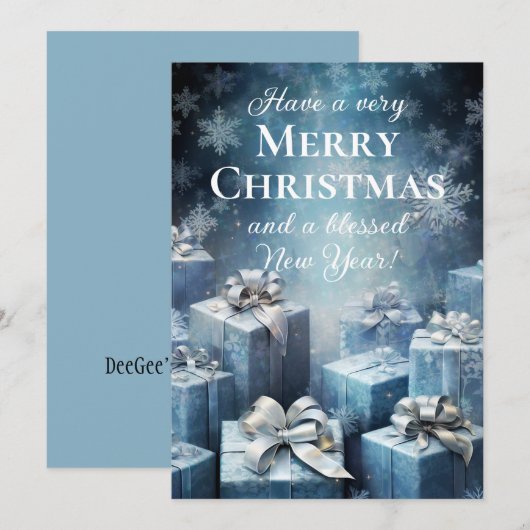 Prettig Kerstfeest en een gezegend nieuwjaar Feestdagenkaart (Voorkant / Achterkant)