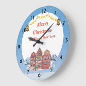 Prettig kerstfeest en gelukkig nieuwjaar 10,75" Ro Grote Klok (Hoek)