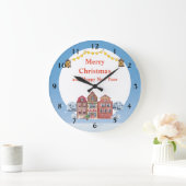 Prettig kerstfeest en gelukkig nieuwjaar 10,75" Ro Grote Klok (Huis)