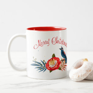 Prettig kerstfeest en gelukkig nieuwjaar! 2027 Bla Tweekleurige Koffiemok