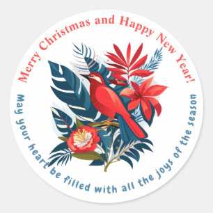 Prettig kerstfeest en gelukkig nieuwjaar! 20XX Rod Ronde Sticker