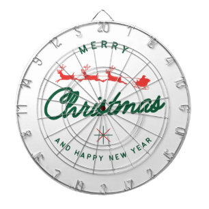 Prettig kerstfeest en gelukkig nieuwjaar dartbord
