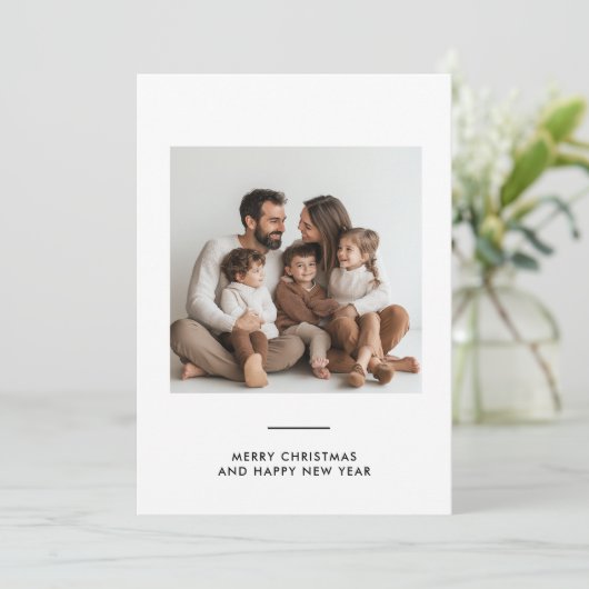 Prettig kerstfeest en gelukkig nieuwjaar familie f kaart (Staand voorkant)