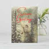 Prettig kerstfeest en gelukkig nieuwjaar feestdagenkaart (Staand voorkant)