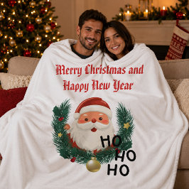 Prettig kerstfeest en gelukkig nieuwjaar fleece deken