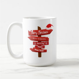 Prettig kerstfeest en gelukkig nieuwjaar Houten pi Koffiemok