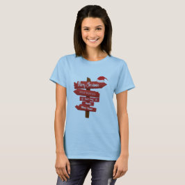 Prettig kerstfeest en gelukkig nieuwjaar houten pi t-shirt