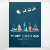 Prettig kerstfeest en gelukkig nieuwjaar in de sta drieluik wenskaart (Binnenkant midden)