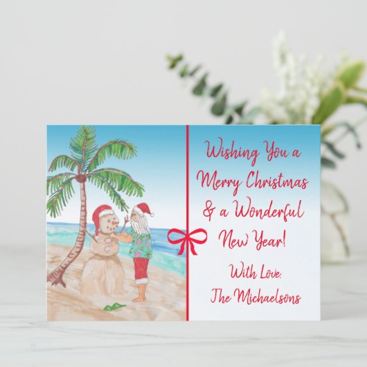 Prettig kerstfeest en gelukkig nieuwjaar Kerstman  Kaart (Staand voorkant)