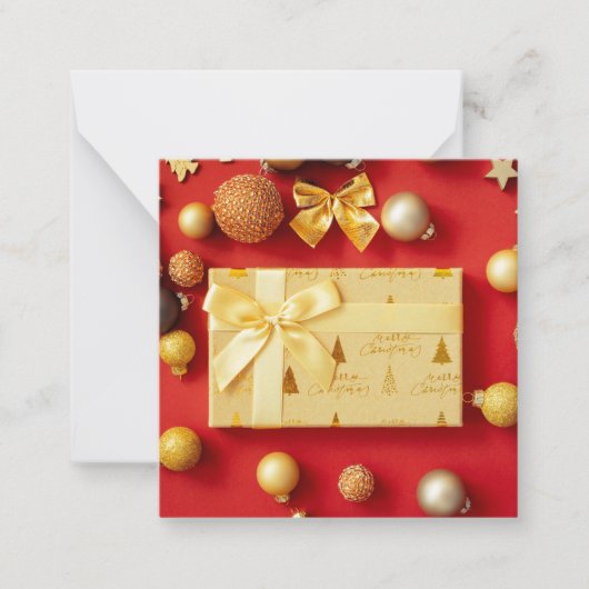 Prettig kerstfeest en gelukkig nieuwjaar notitiekaartje (Voorkant)