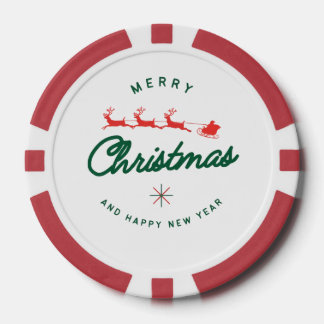 Prettig kerstfeest en gelukkig nieuwjaar  poker chips