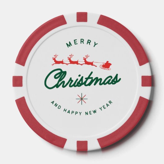 Prettig kerstfeest en gelukkig nieuwjaar poker chips (Voorkant)