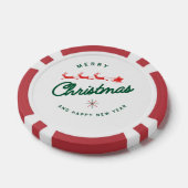 Prettig kerstfeest en gelukkig nieuwjaar poker chips (Enkel)