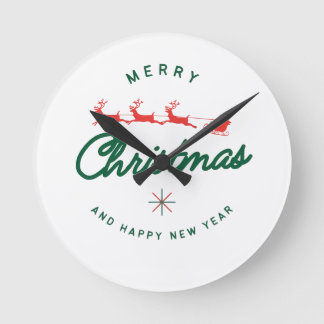 Prettig kerstfeest en gelukkig nieuwjaar  ronde klok