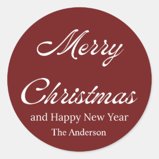 prettig kerstfeest en gelukkig nieuwjaar ronde sticker