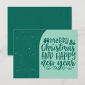 Prettig Kerstfeest en Gelukkig Nieuwjaar Script Briefkaart (Voorkant / Achterkant)