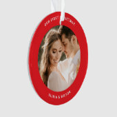 Prettig Kerstfeest en getrouwd foto Ornament (voorkant)