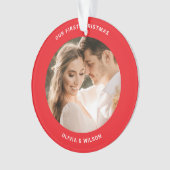 Prettig Kerstfeest en getrouwd foto Ornament (voorkant)