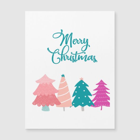 prettig kerstfeest en roze kerstbomen notitieboek (Voorkant)