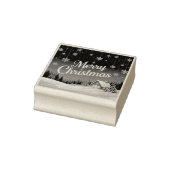 Prettig kerstfeest en sneeuwlandschap rubberstempel (Stempel)