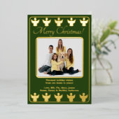 Prettig kerstfeest Engel Groen Folie Feestdagenkaart (Staand Voorkant)