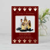 Prettig kerstfeest Engel Rood Folie Feestdagenkaart (Staand Voorkant)