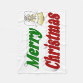 Prettig kerstfeest engel rood groene typografie fleece deken (Voorkant)